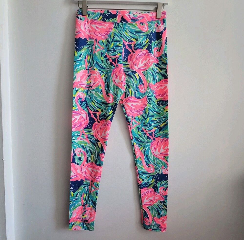 Lilly Pulitzer Girls Flamingo Print Leggings Size XL 12-14 NWOT